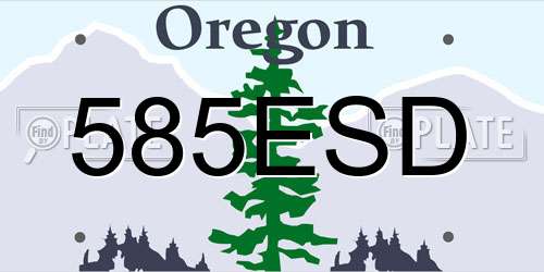 585ESD Oregon License Plate