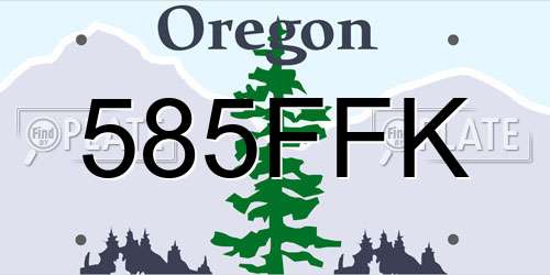 585FFK Oregon License Plate