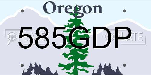 585GDP Oregon License Plate