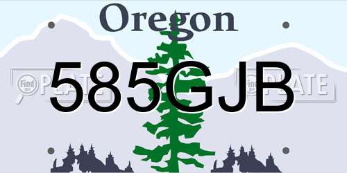585GJB Oregon License Plate
