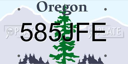 585JFE Oregon License Plate