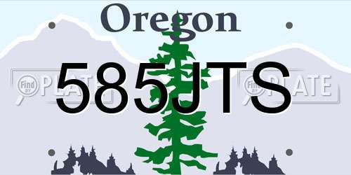 585JTS Oregon License Plate