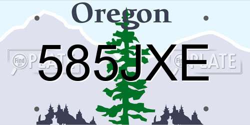 585JXE Oregon License Plate