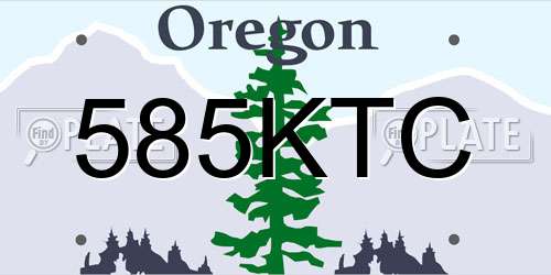 585KTC Oregon License Plate