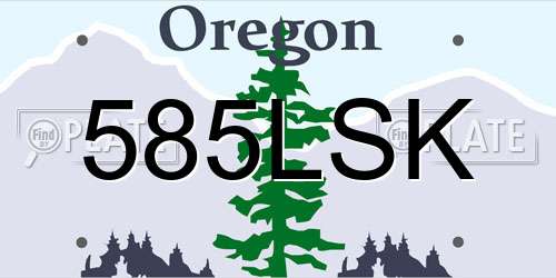 585LSK Oregon License Plate
