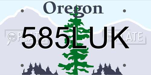 585LUK Oregon License Plate