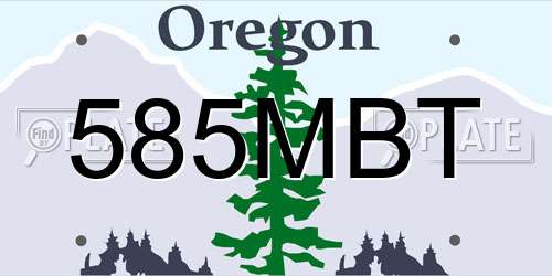 585MBT Oregon License Plate