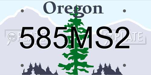 585MS2 Oregon License Plate