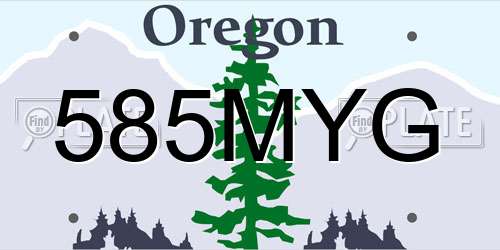 585MYG Oregon License Plate