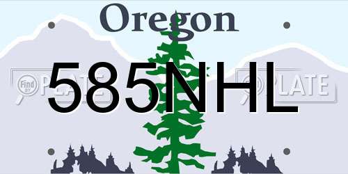 585NHL Oregon License Plate
