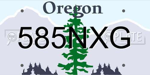 585NXG Oregon License Plate