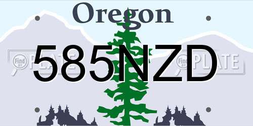 585NZD Oregon License Plate