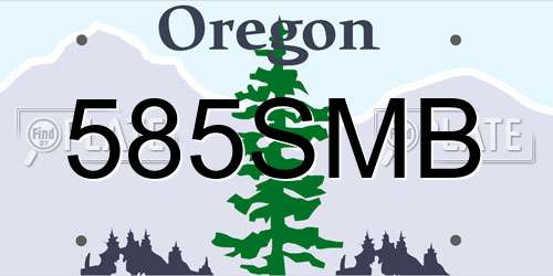585SMB Oregon License Plate