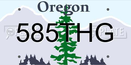 585THG Oregon License Plate