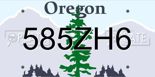 585ZH6 Oregon License Plate