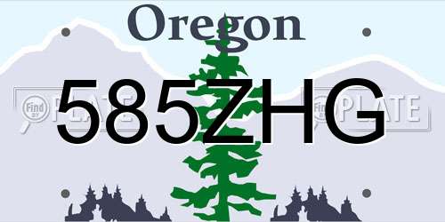 585ZHG Oregon License Plate