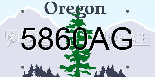 5860AG Oregon License Plate