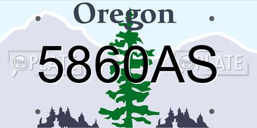 5860AS Oregon License Plate