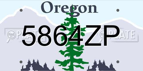 5864ZP Oregon License Plate