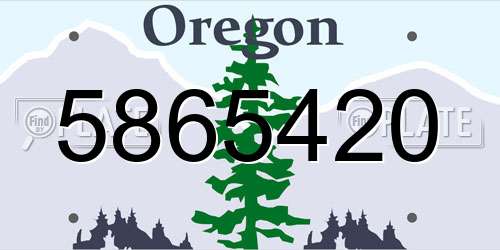 5865420 Oregon License Plate