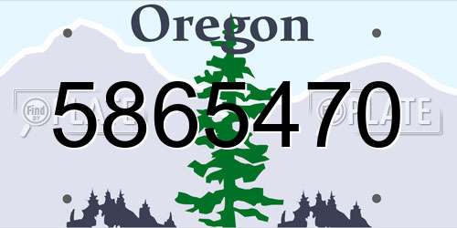 5865470 Oregon License Plate