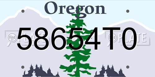58654T0 Oregon License Plate