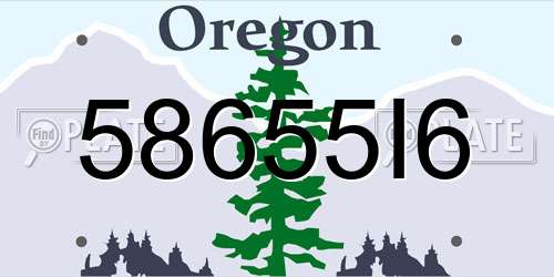 58655I6 Oregon License Plate