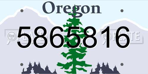 5865816 Oregon License Plate