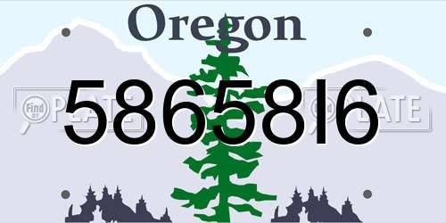 58658I6 Oregon License Plate