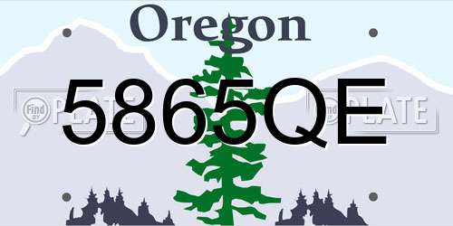 5865QE Oregon License Plate
