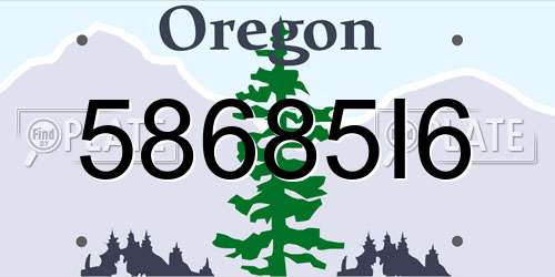 58685I6 Oregon License Plate