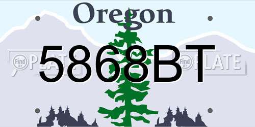 5868BT Oregon License Plate
