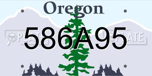 586A95 Oregon License Plate