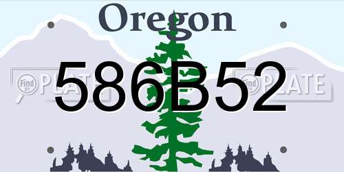 586B52 Oregon License Plate