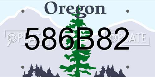 586B82 Oregon License Plate