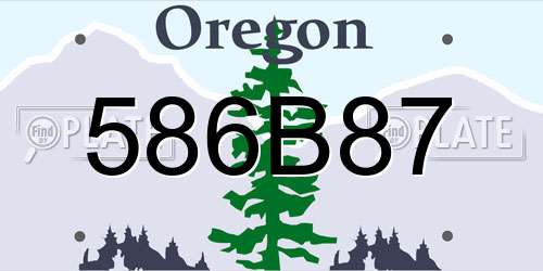 586B87 Oregon License Plate
