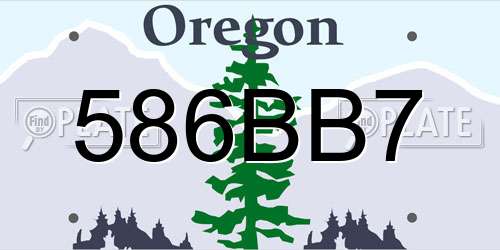 586BB7 Oregon License Plate
