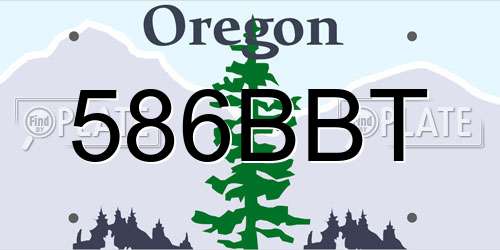 586BBT Oregon License Plate