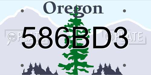 586BD3 Oregon License Plate