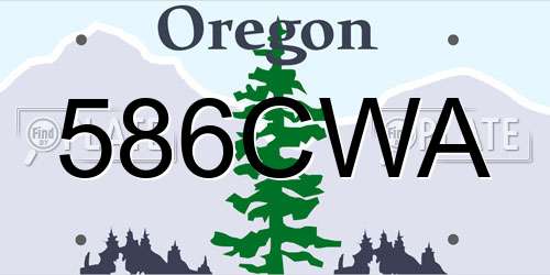 586CWA Oregon License Plate