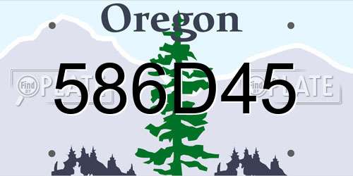 586D45 Oregon License Plate