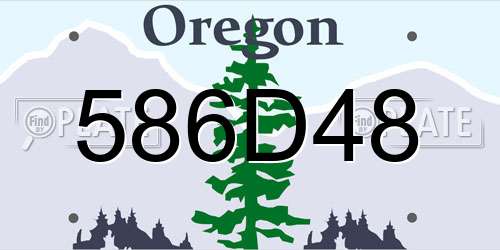 586D48 Oregon License Plate