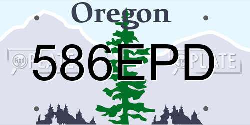 586EPD Oregon License Plate