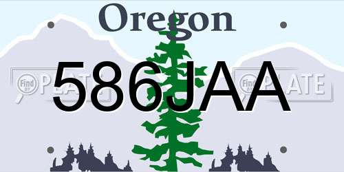 586JAA Oregon License Plate