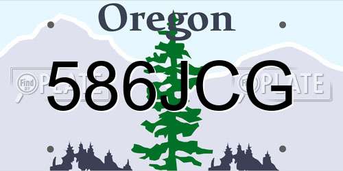 586JCG Oregon License Plate