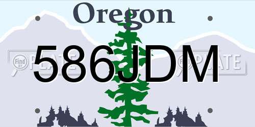 586JDM Oregon License Plate