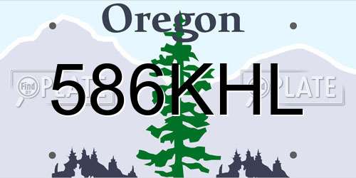 586KHL Oregon License Plate