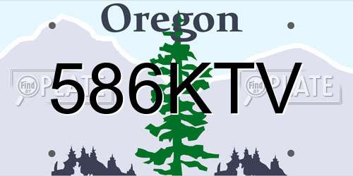 586KTV Oregon License Plate