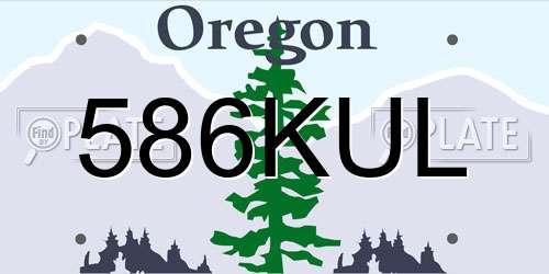 586KUL Oregon License Plate