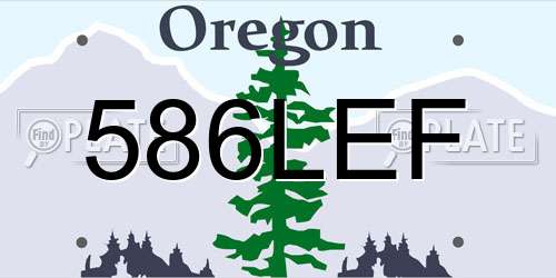586LEF Oregon License Plate